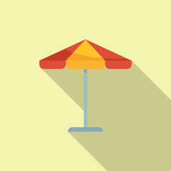 Exterior umbrella icon flat vector. Luxury bar. Holiday travel