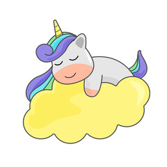 cute unicorn on a cloud