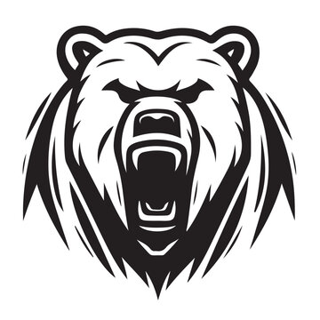 Bear illustration vector drawing. Logo of bear