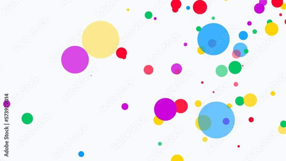 Poster rainbow animated background frame. pattern randomly moving turns, dots, particles. colored texture o