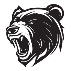 Bear illustration vector drawing. Logo of bear