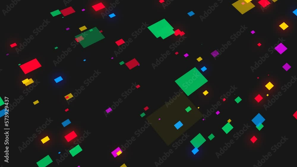 Poster rainbow neon animated backgrounds. a pattern of randomly moving rectangles. texture of colored stick