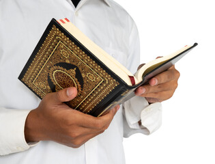 person reading a holy Quran