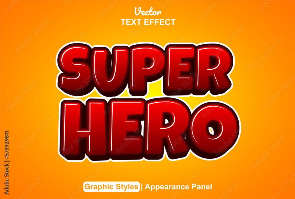 Aufkleber super hero text effect with graphic style and editable.