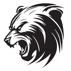 Bear illustration vector drawing. Logo of bear