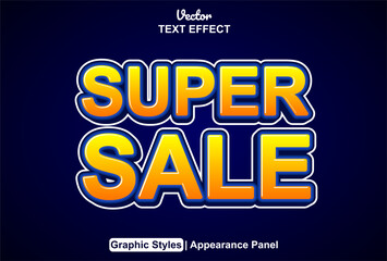 super sale text effect with graphic style and editable.