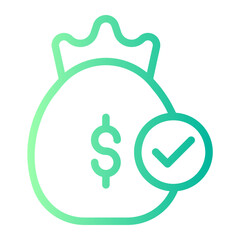 cash bag gradient icon