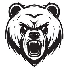 Bear illustration vector drawing. Logo of bear