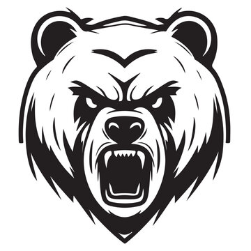 Bear illustration vector drawing. Logo of bear