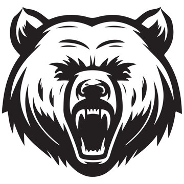 Bear illustration vector drawing. Logo of bear