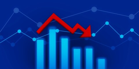 Stock graph with arrow, stock images, stock market crash