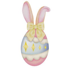 Pastel easter bunny with eggs