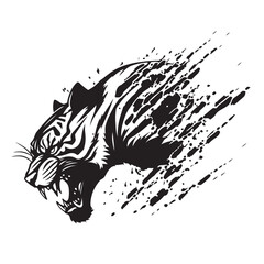 Roaring tiger logo design vector illustration. Good for logo