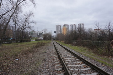 Fototapeta na wymiar abandoned soviet railway