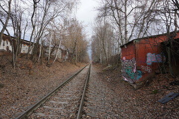 Fototapeta na wymiar abandoned soviet railway