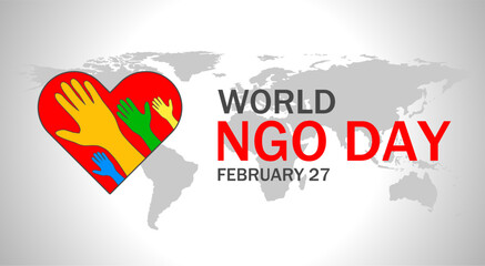 International NGO day theme template. Vector illustration. Suitable for Poster, Banners, campaign and greeting card. - obrazy, fototapety, plakaty