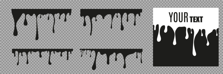 Vector dripping paint.Paint drips background.Paint dripping. abstract blob.Background.Set.