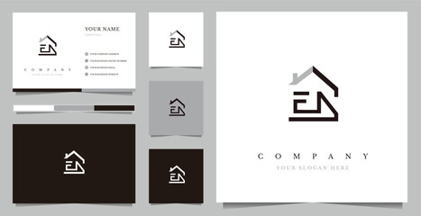 Initial EN Real Estate Logo Design Vector