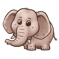 Vector illustration of Cartoon Elephant, Wild animals