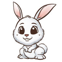 Fototapeta na wymiar Vector illustration of cartoon cute rabbit