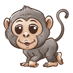 Vector illustration of cartoon monkey