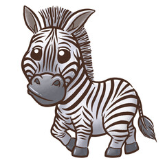 Fototapeta na wymiar Vector illustration of Cartoon Zebra