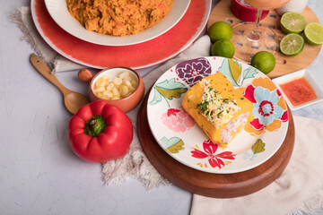 Causa de pescado Sea food ceviche Assorted food plates Peru traditional comfort food buffet table