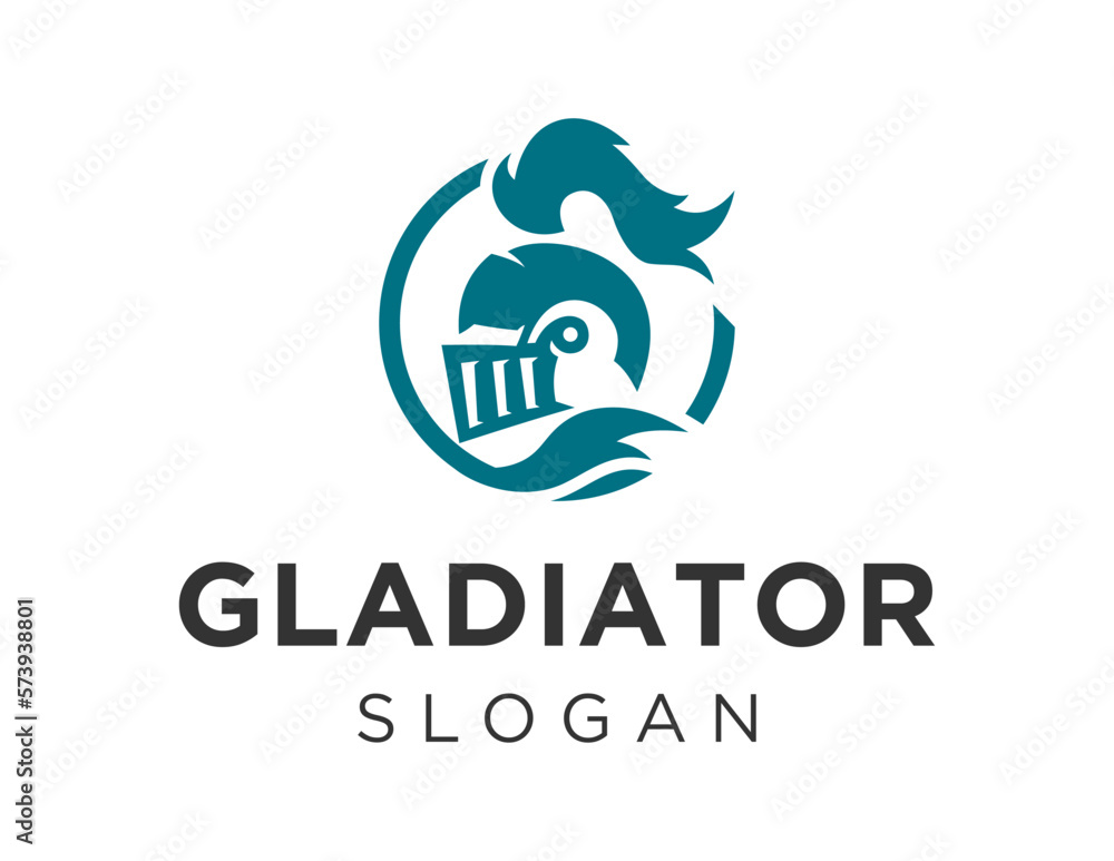 Poster logo design about gladiator on a white background. created using the coreldraw application.
