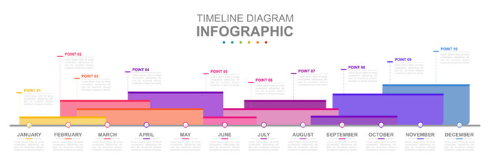 Infographic business template. Modern Timeline diagram calendar with grantt chart. Concept presentation.