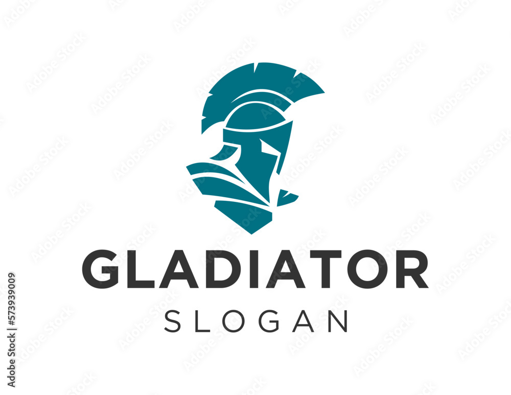 Poster logo design about gladiator on a white background. created using the coreldraw application.