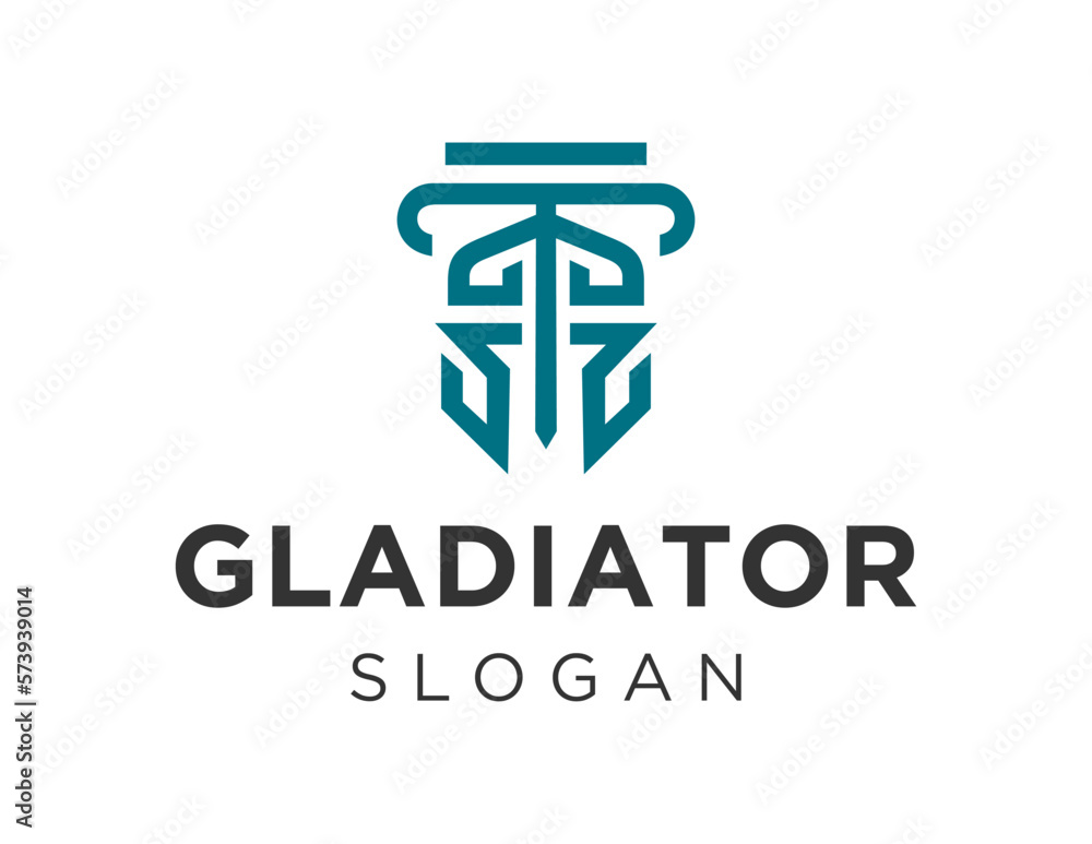 Poster logo design about gladiator on a white background. created using the coreldraw application.