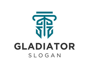 Logo design about Gladiator on a white background. created using the CorelDraw application.