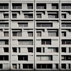Building facade texture, windows on concrete, background