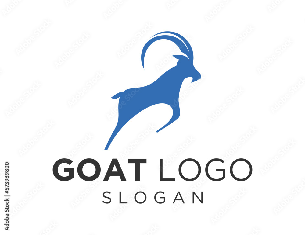 Poster logo design about goat on a white background. created using the coreldraw application.