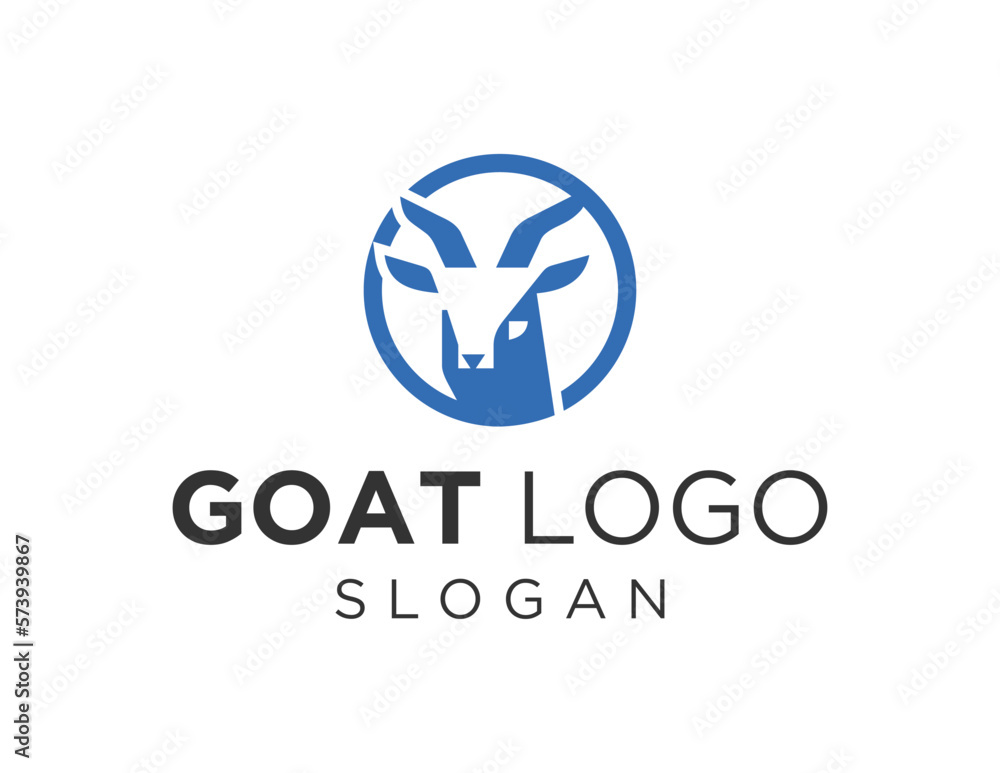 Poster logo design about goat on a white background. created using the coreldraw application.