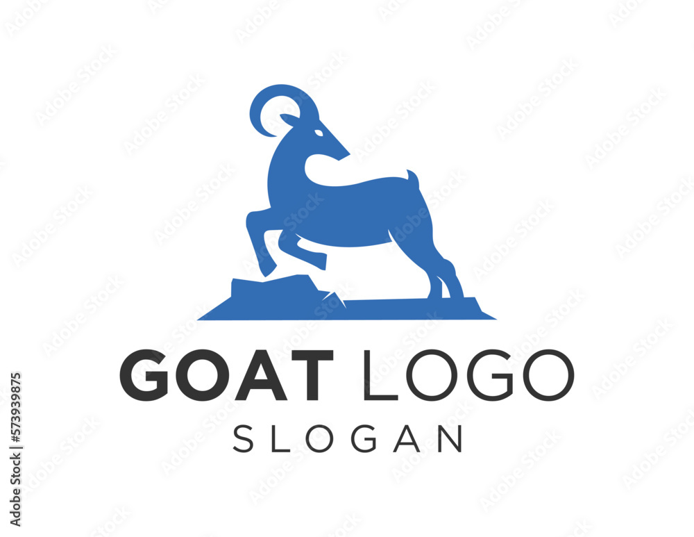 Poster logo design about goat on a white background. created using the coreldraw application.