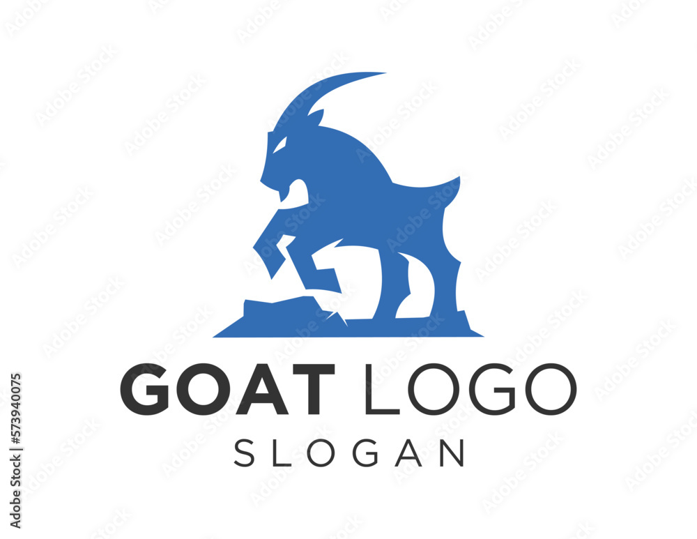 Poster logo design about goat on a white background. created using the coreldraw application.