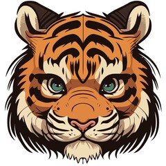 Fototapeta premium common tiger feline mammal animal face created with Generative AI technology