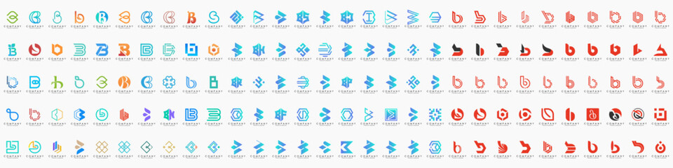 abstract letter B logo icon set. design for business of luxury, elegant, simple.
