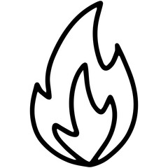 Fire flame simple linear black icon