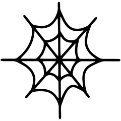 Spider Web is a linear vector icon in doodle style