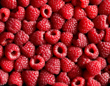 Ripe fresh raspberries as background