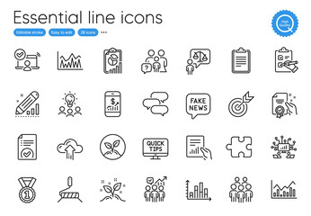 Web tutorials, Group people and Diagram graph line icons. Collection of Puzzle, Infochart, Mobile finance icons. Report, Edit statistics, Business statistics web elements. Talk bubble. Vector