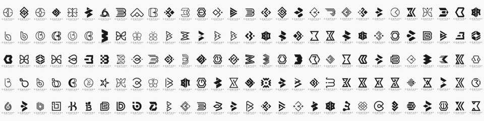 abstract letter B logo icon set. design for business of luxury, elegant, simple. © gemilang