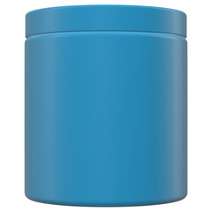 Realistic 3D blue jar rendering mockup