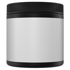 Realistic 3D black jar rendering mockup