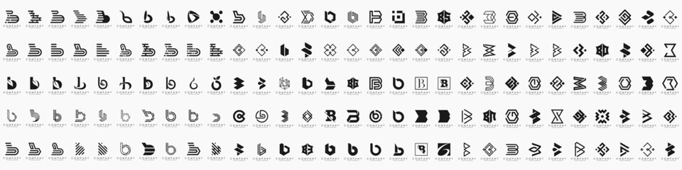 abstract letter B logo icon set. design for business of luxury, elegant, simple. © gemilang