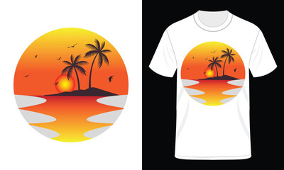 Sea Beach Vector T-Shirt Design