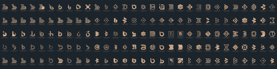 abstract letter B logo icon set. design for business of luxury, elegant, simple. © gemilang