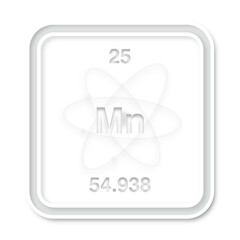  illustrazione con elemento della tavola periodica degli elementi Manganese su sfondo trasparente